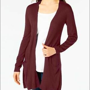 Maison Jules Long Open-Front Jersey Cardigan